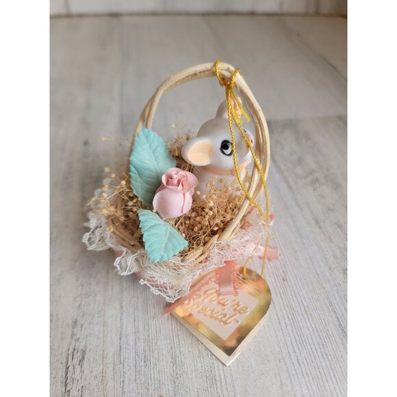 Special touch 1989 pig in basket ornament Xmas vintage - Picture 4 of 8